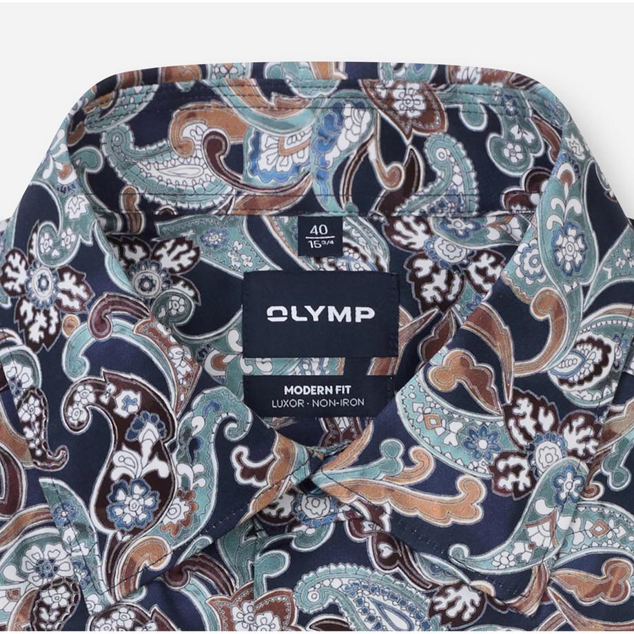 OLYMP Langarmhemd mit Paisley-Druck  