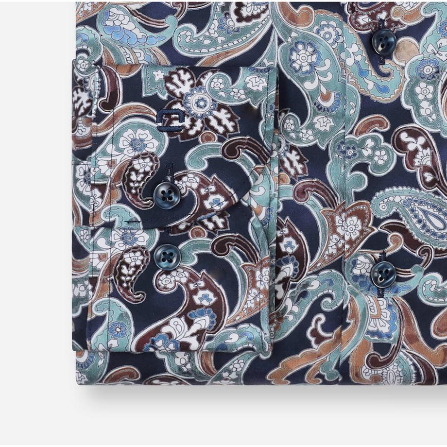 OLYMP Langarmhemd mit Paisley-Druck  