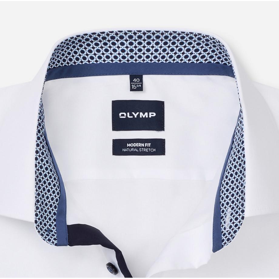 OLYMP Camicia taglio moderno con collo interno e polsini a motivo  