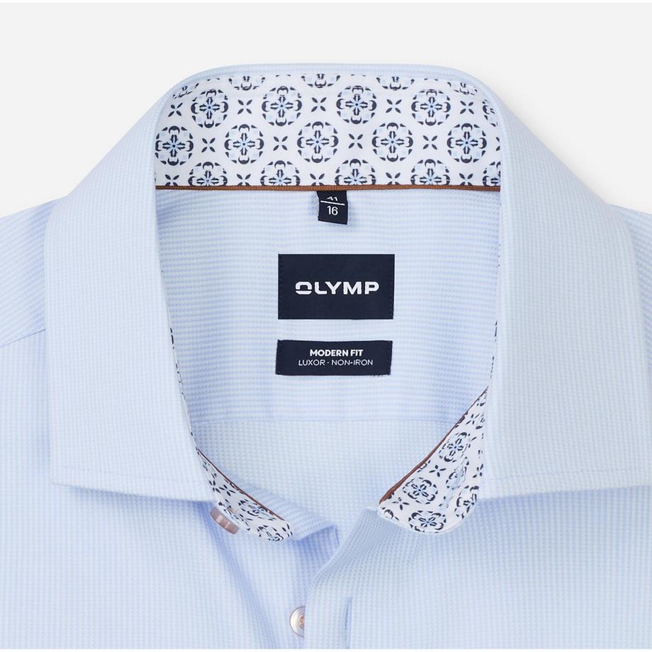 OLYMP Modern Fit Hemd mit gemustertem Innenkragen und Manschettenfutter  