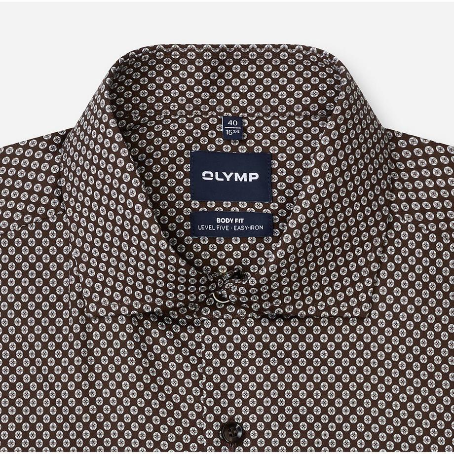 OLYMP Chemise ajustée à motif géométrique  