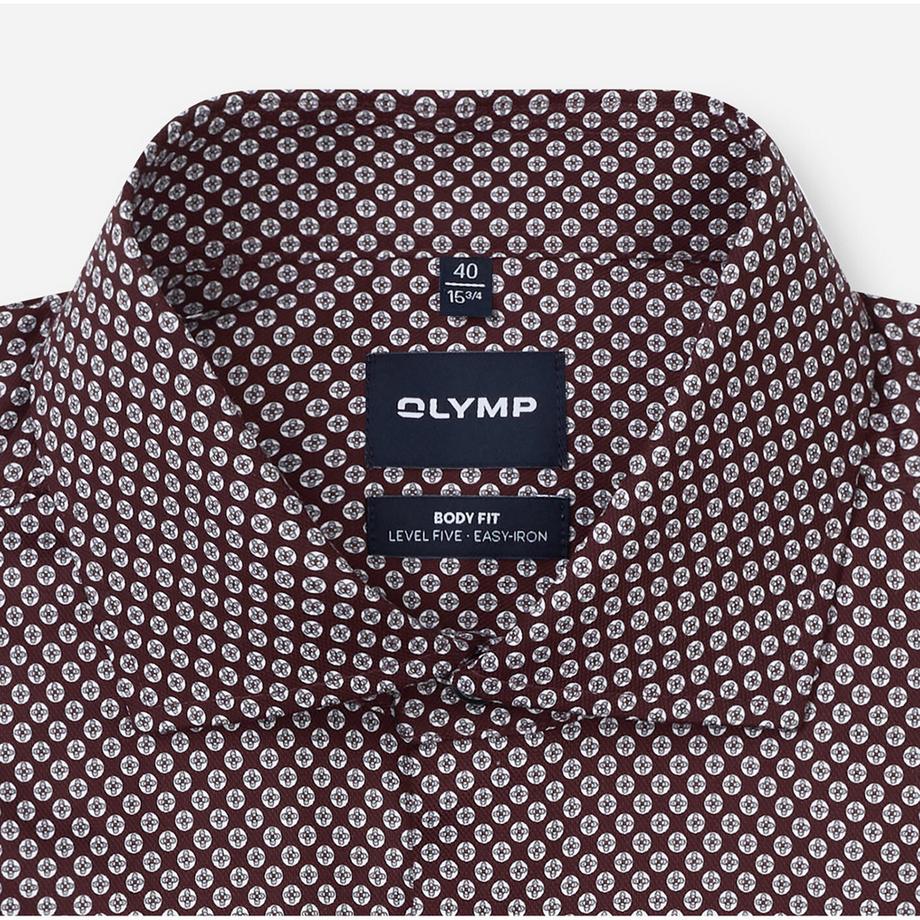 OLYMP Chemise ajustée à motif géométrique  