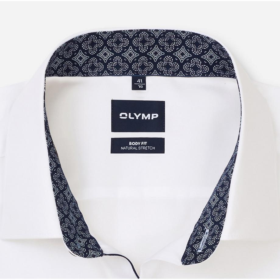 OLYMP Camicia con collo e polsini interni a motivo  