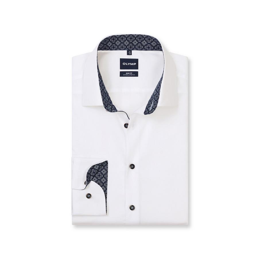 OLYMP Camicia con collo e polsini interni a motivo  