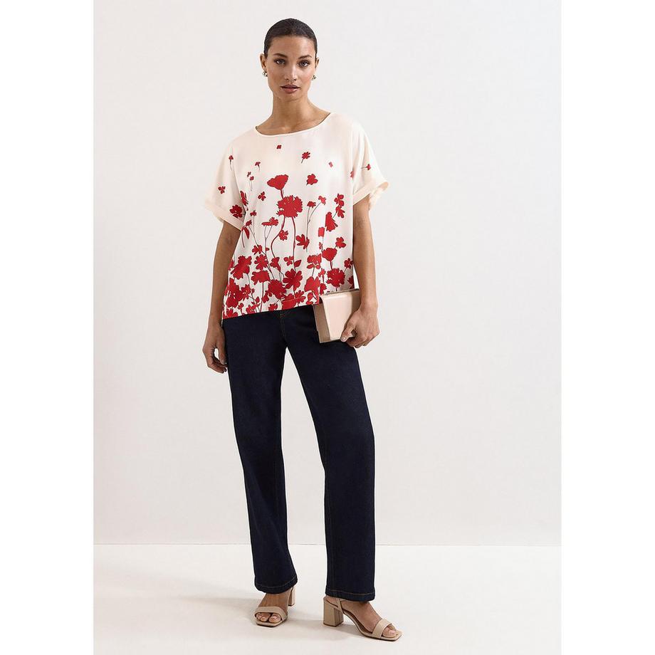 Phase Eight Marion Top à Manches Courtes Imprimé Floral  