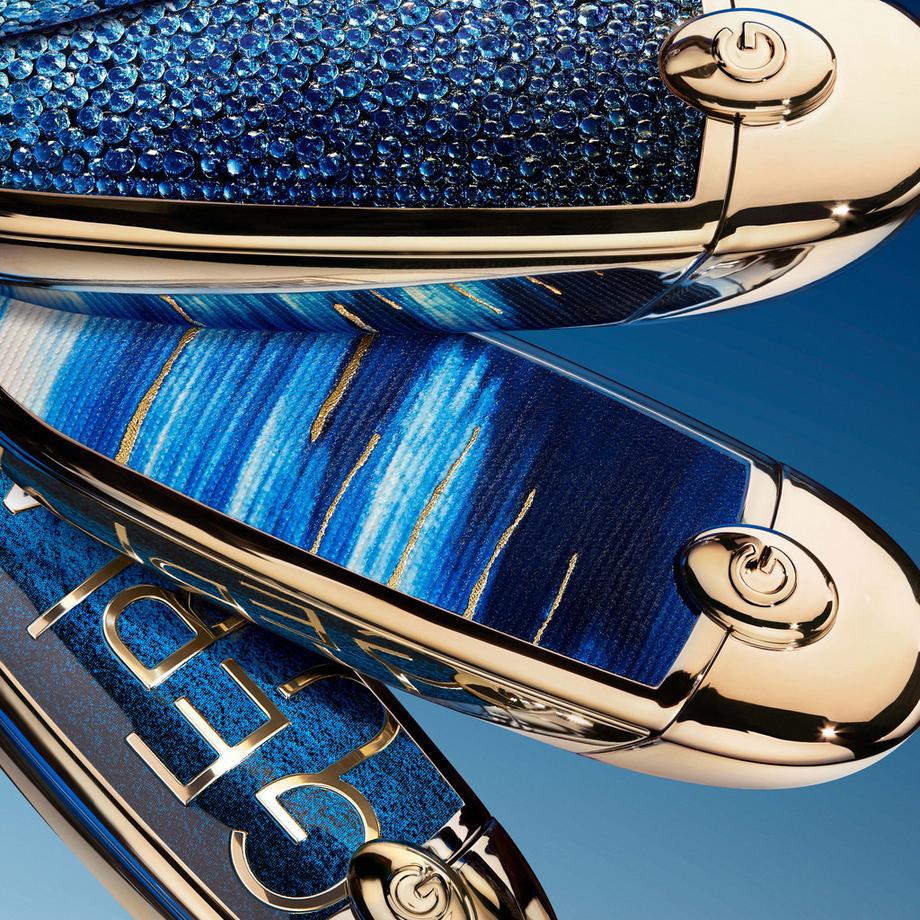 Guerlain  Rouge G L'Heure Bleue  Schmuckhülle mit Doppelspiegel - Limited Edition Der personalisierbare, ultra-pflegende Lippenstift 