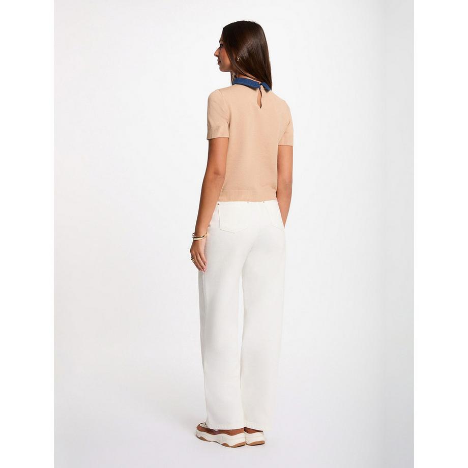 MORGAN Pullover Maniche Corte Collo Denim  