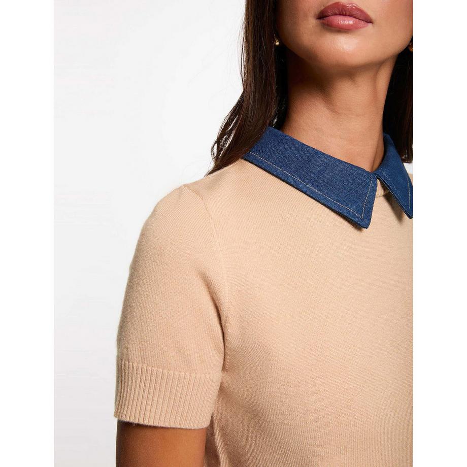 MORGAN Pullover Maniche Corte Collo Denim  