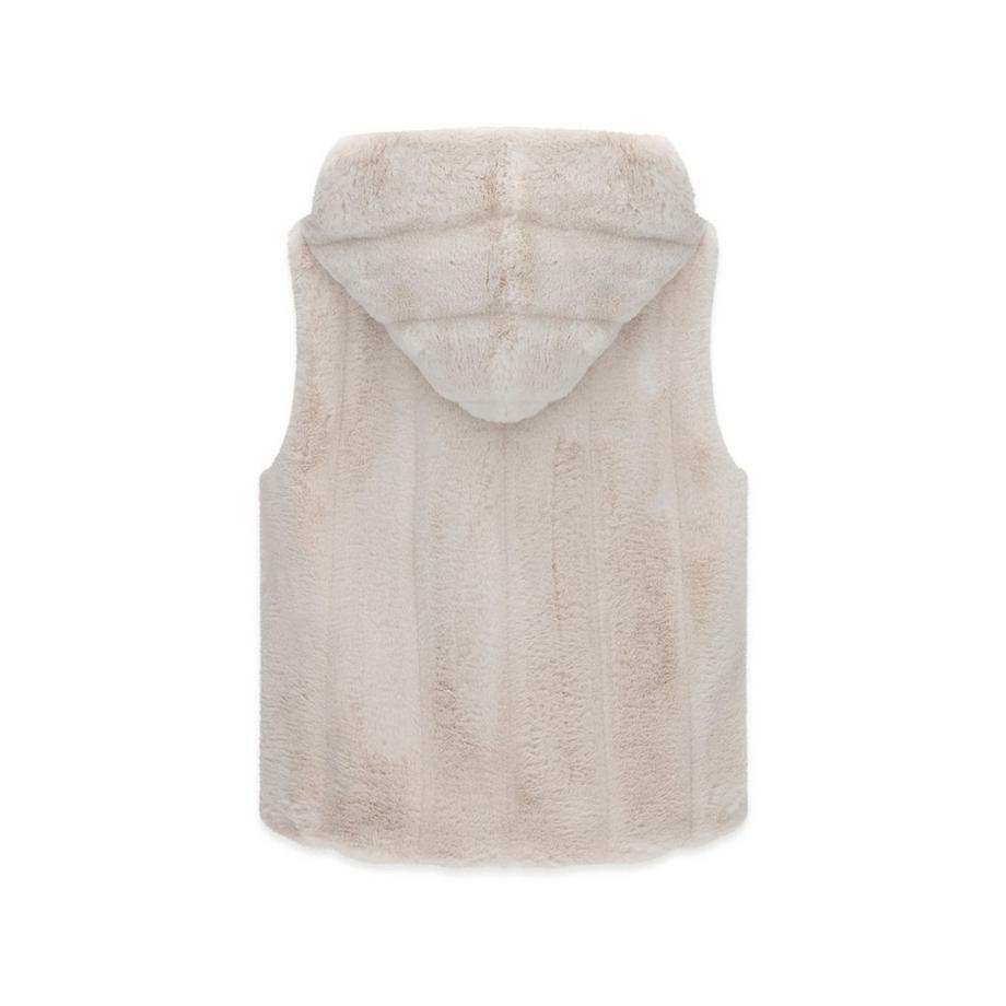 GUESS Gilet à capuche en fausse fourrure  