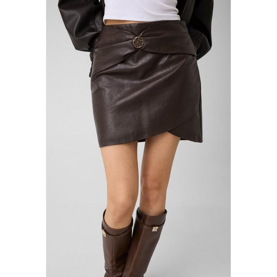 GUESS Mini Rock mit asymmetrischem Saum und vorderem Knopf  