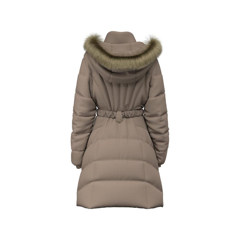 GUESS Manteau en duvet avec capuche en fausse fourrure et ceinture  