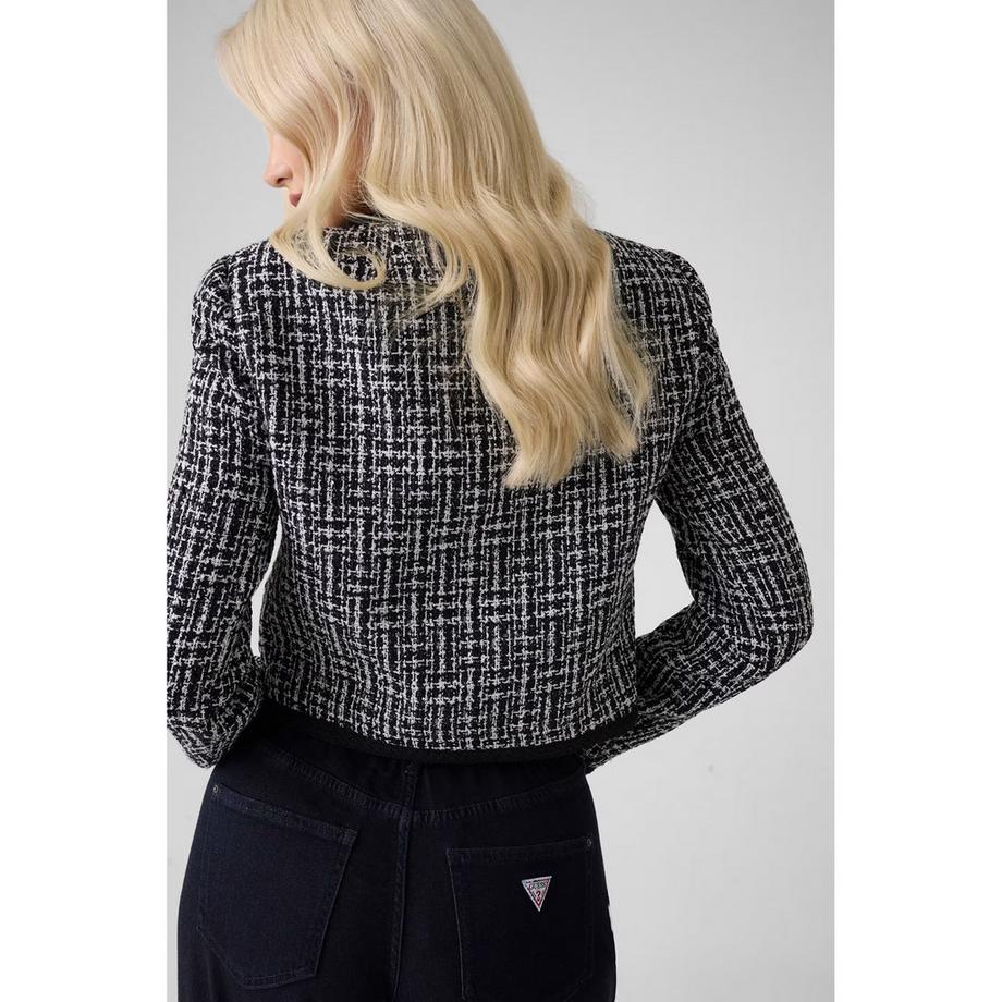GUESS Giacca corta in tweed con bottoni  