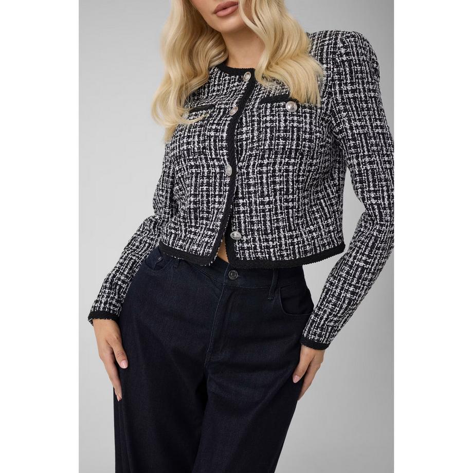 GUESS Giacca corta in tweed con bottoni  