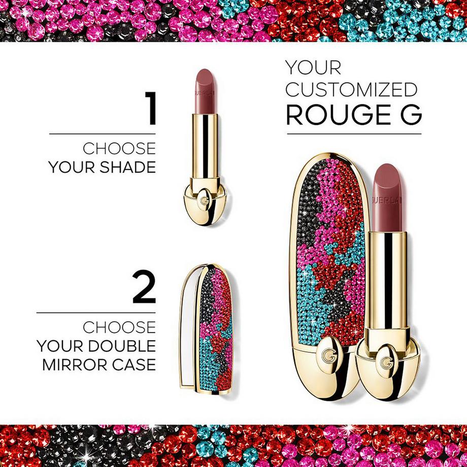 Guerlain  Rouge G Showtime La cover gioiello con doppio specchio - Edizione Limitata Il rossetto ultra-care personalizzabile 
