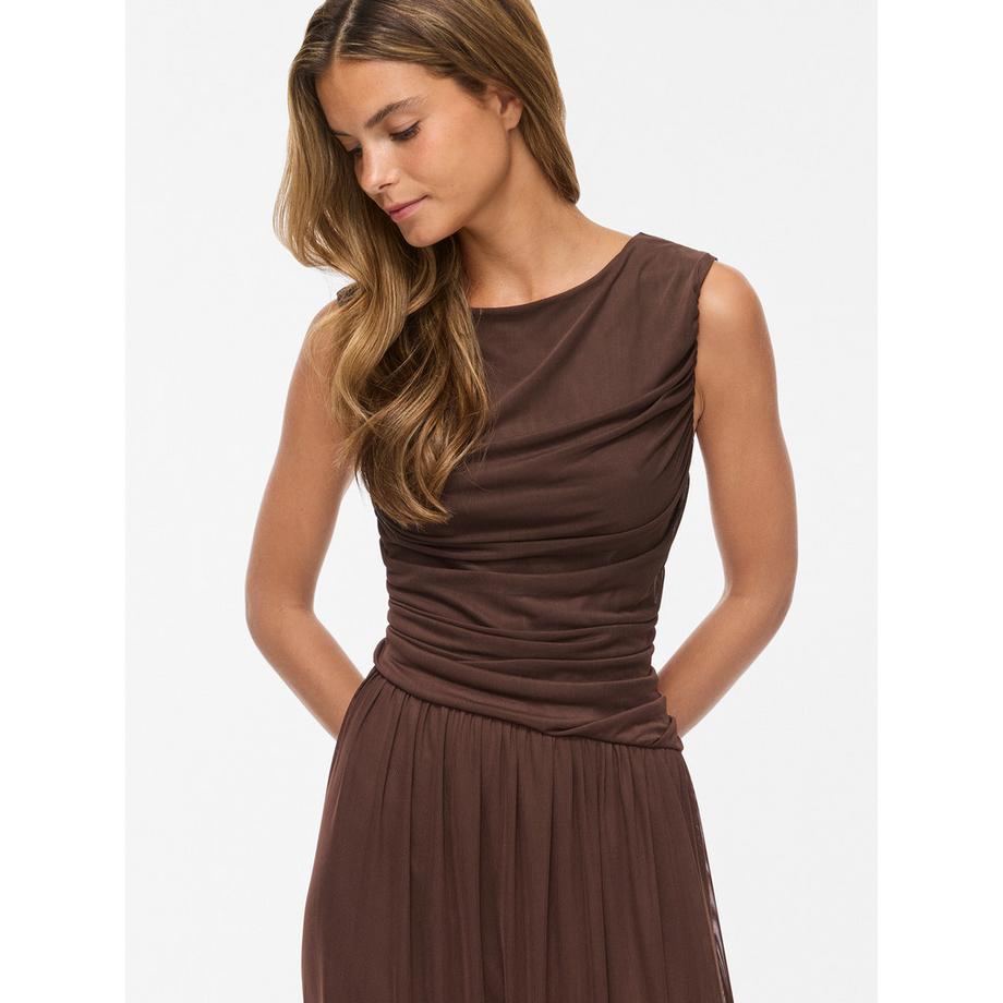 VILA VISAYA Ärmelloses Falten-Maxikleid  
