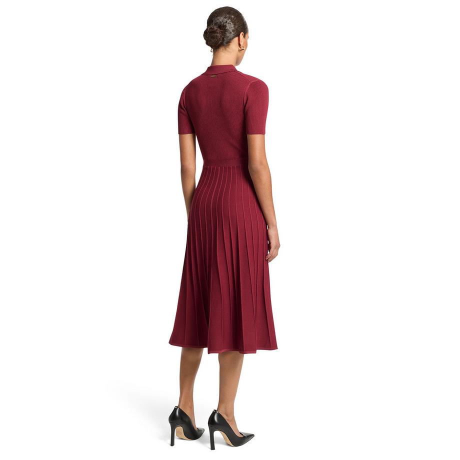 MICHAEL KORS Polo Kragen Falten Midi Kleid  