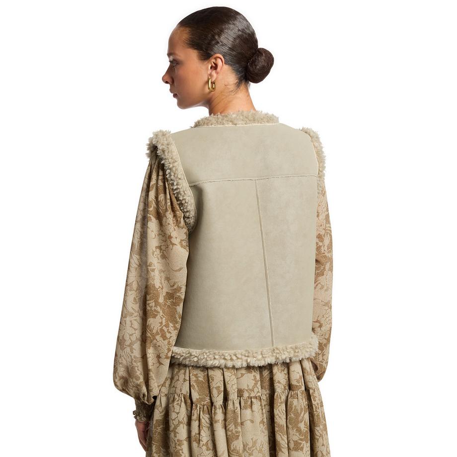 MICHAEL KORS Gilet con bordo in shearling  