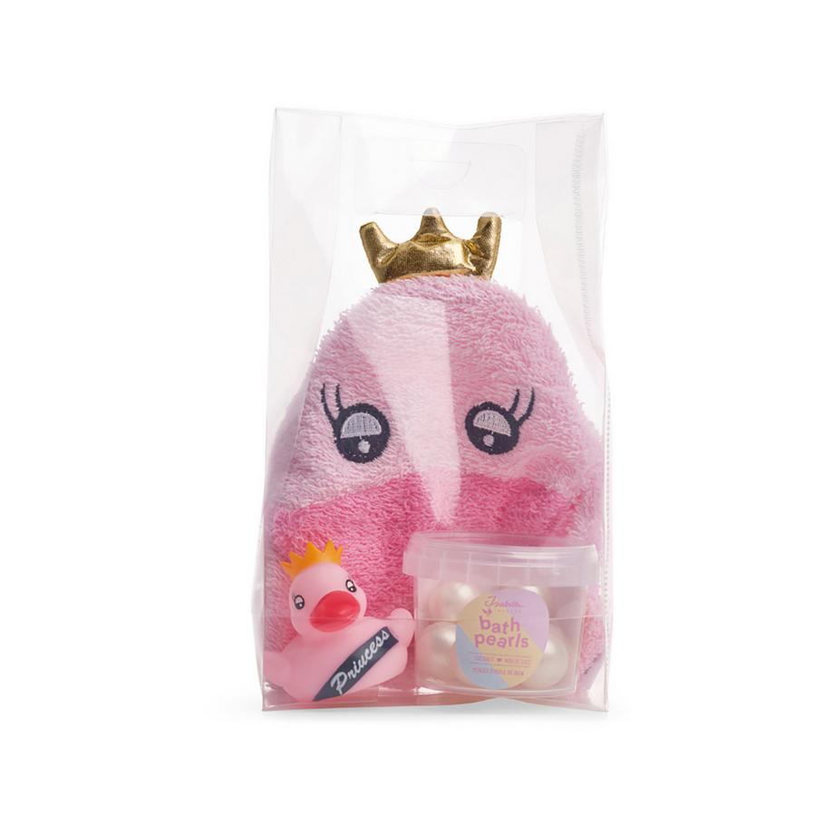 Geschenkset Prinzessin - Waschhandschuh, Badeente Und Badeperlen