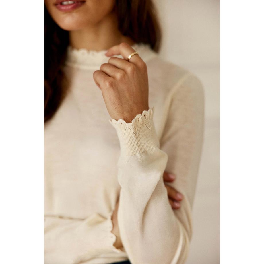 La Petite Etoile Pull à bordure en dentelle  