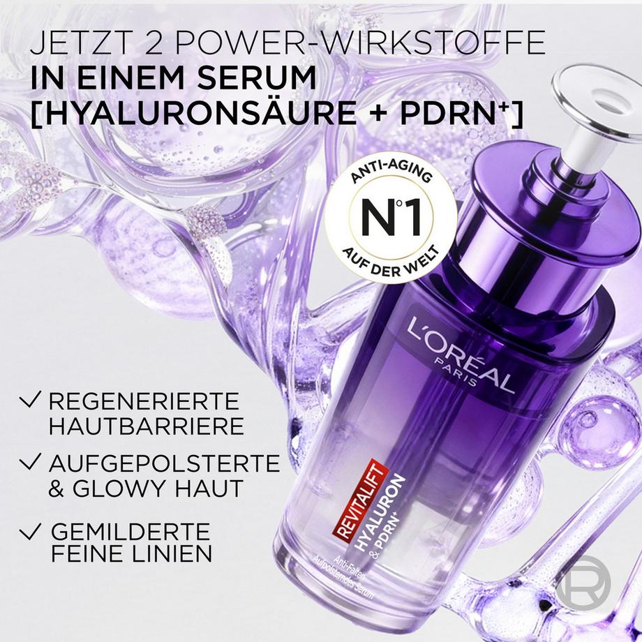 L'Oréal Paris  Revitalift Filler Hyaluron PDRN+ sérum repulpant, peau repulpée et éclatante 30 ml 