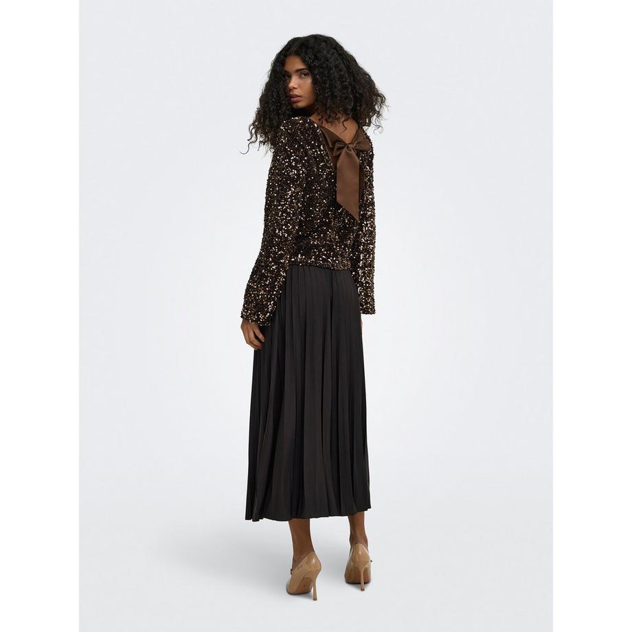 ONLY Top con paillettes e fiocco sul retro  
