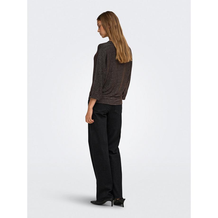 ONLY Metallic Streifen Top mit Dolman Ärmeln  