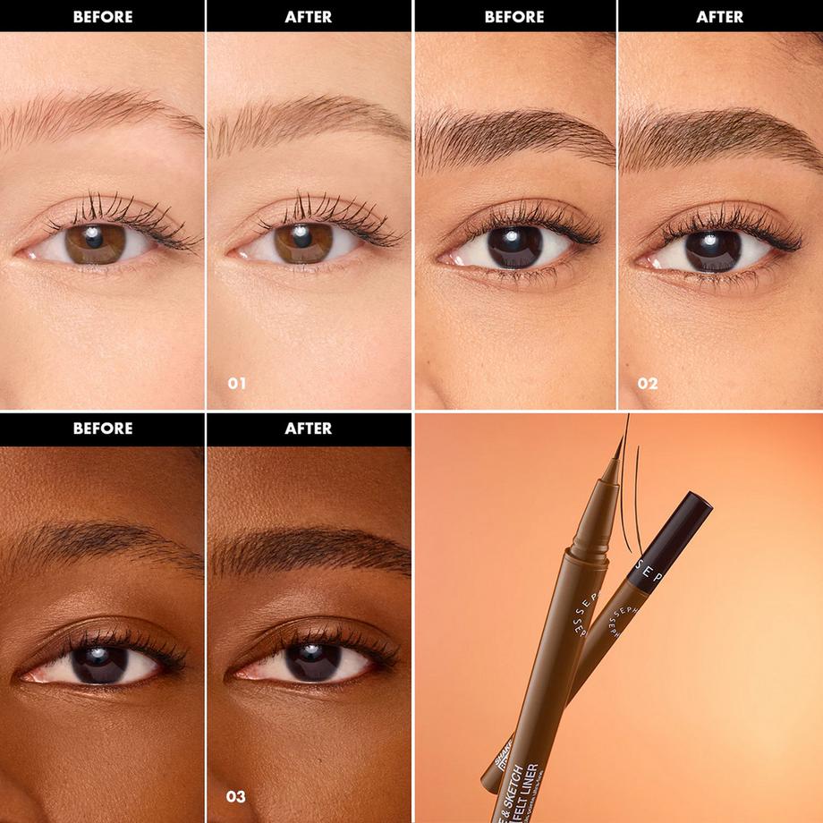 SEPHORA  Shake & Sketch Brow Felt Liner - Pennarello per sopracciglia a punta ultra fine 