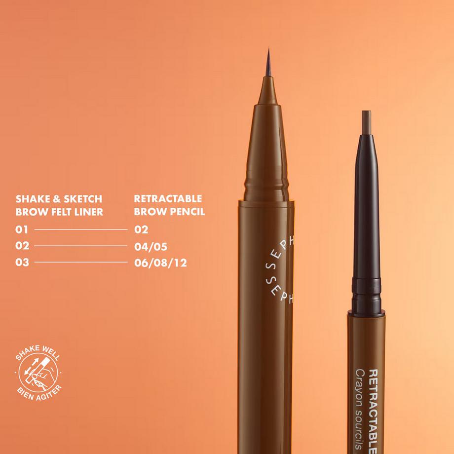 SEPHORA  Shake & Sketch Brow Felt Liner - Pennarello per sopracciglia a punta ultra fine 