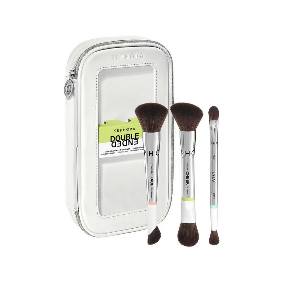 Le Kit de Pinceaux Double-Embout - Kit de pinceaux maquillage visage et yeux