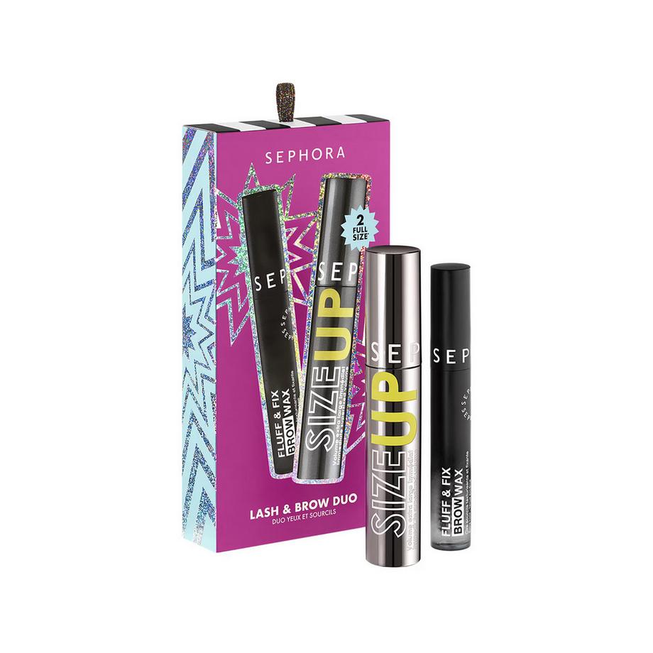 DUO YEUX ET SOURCILS - Mascara Size Up avec cire sourcils texturisante et fixant