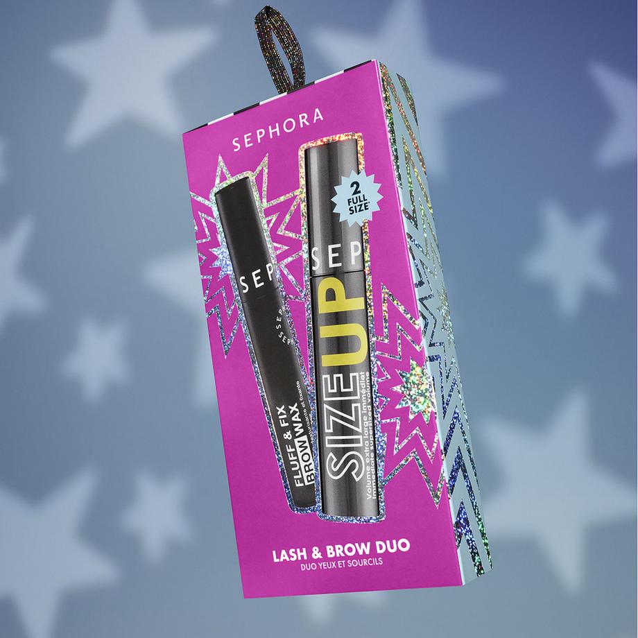 SEPHORA  DUO YEUX ET SOURCILS - Mascara Size Up avec cire sourcils texturisante et fixant 