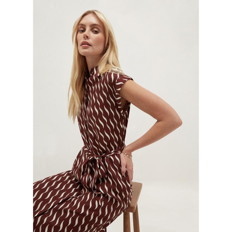 HOBBS Robe mi-longue Kalinda à motif et col  