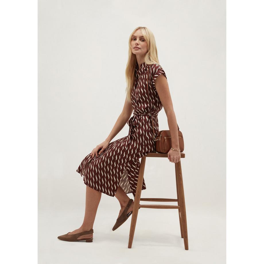 HOBBS Robe mi-longue Kalinda à motif et col  