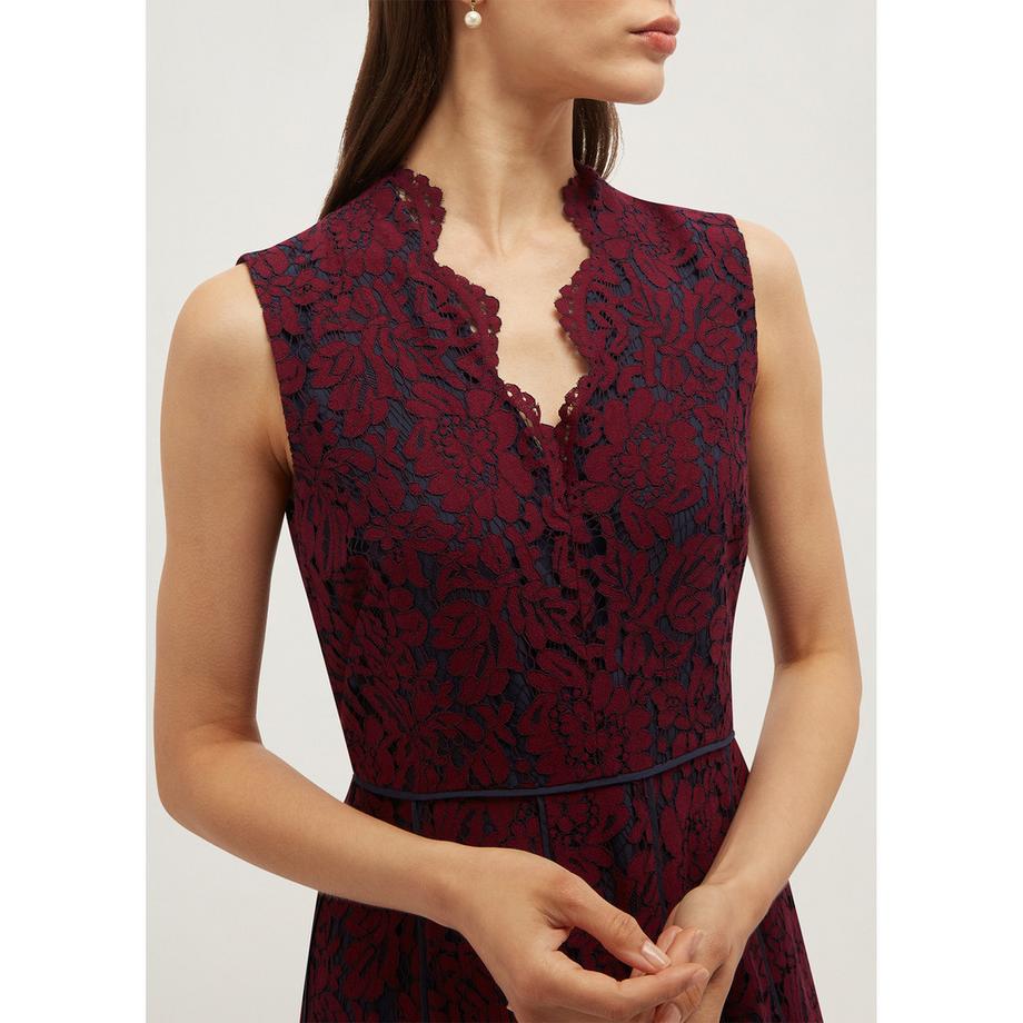 HOBBS Robe mi-longue en dentelle Quin  