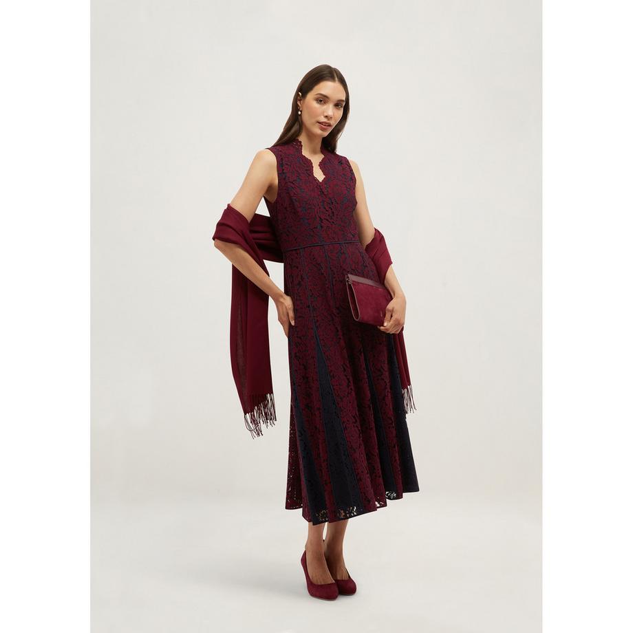 HOBBS Robe mi-longue en dentelle Quin  