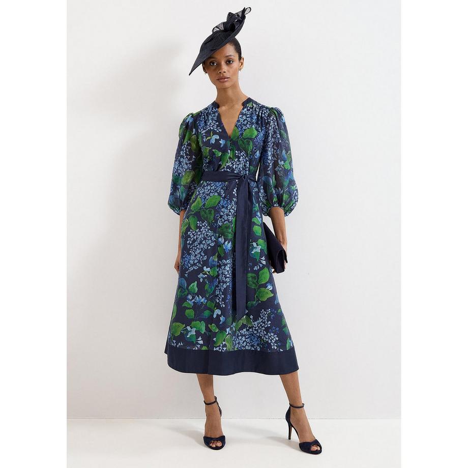Phase Eight Nixie Vestito con Stampa Floreale e Maniche a Palloncino  