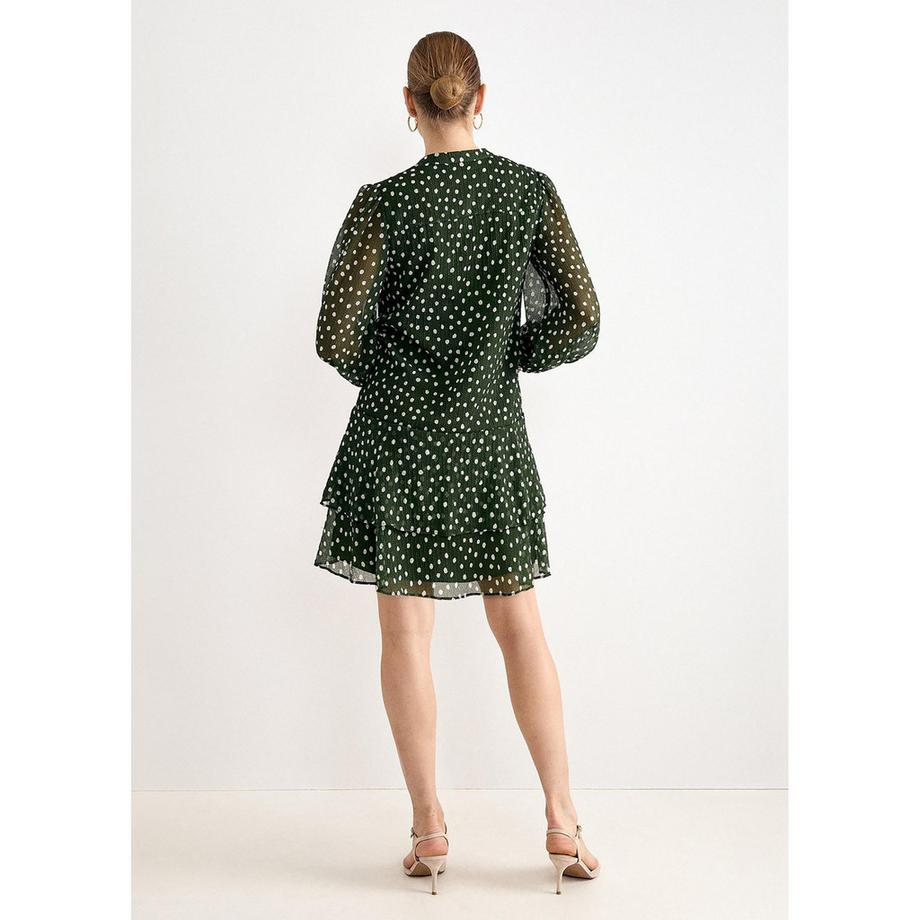 Phase Eight Alma Vestito a pois Collo a V Maniche Lunghe  
