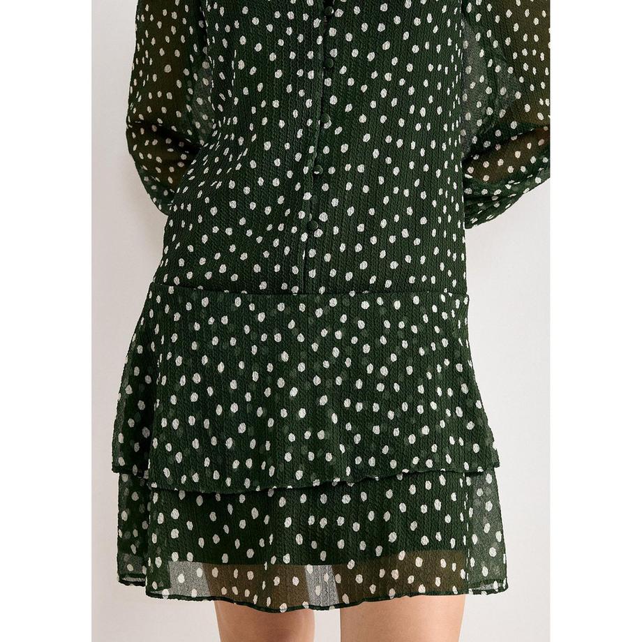 Phase Eight Alma Vestito a pois Collo a V Maniche Lunghe  