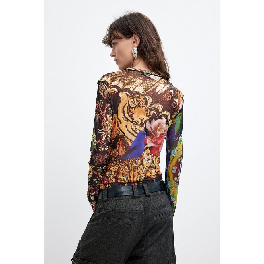 Desigual T-shirt à manches longues avec imprimé graphique  