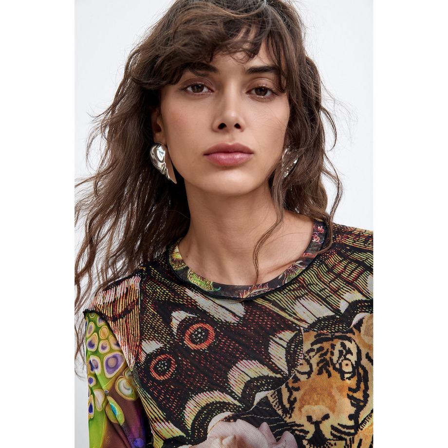 Desigual T-shirt à manches longues avec imprimé graphique  