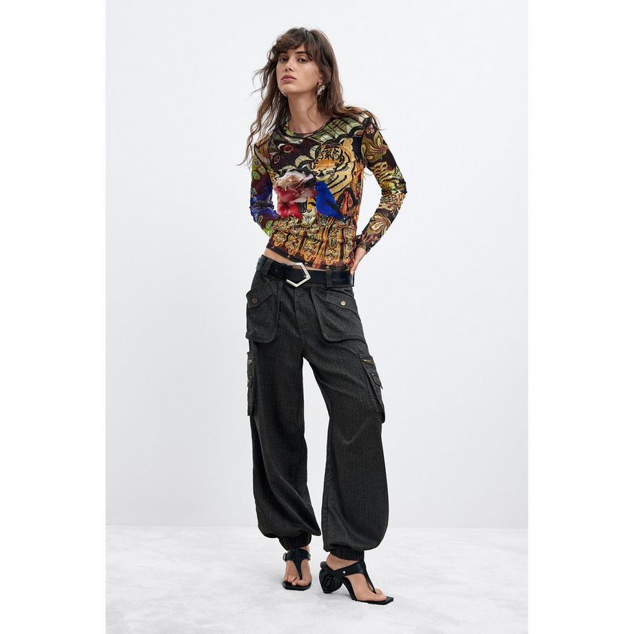 Desigual T-shirt à manches longues avec imprimé graphique  