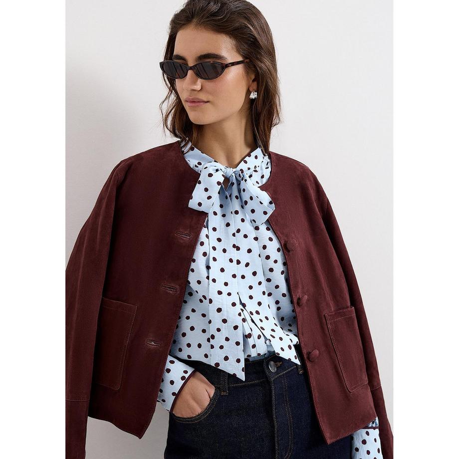 Phase Eight Coco Punktebluse mit Schleifenkragen und Puffärmeln  
