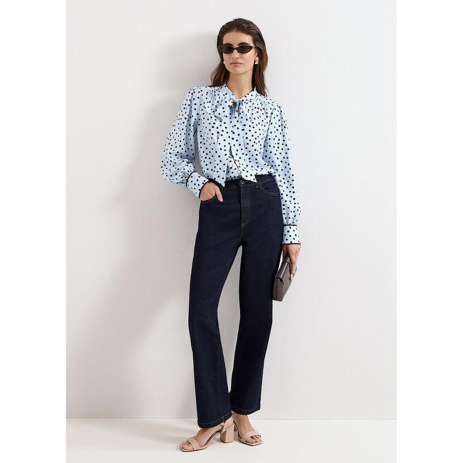 Phase Eight Coco Punktebluse mit Schleifenkragen und Puffärmeln  
