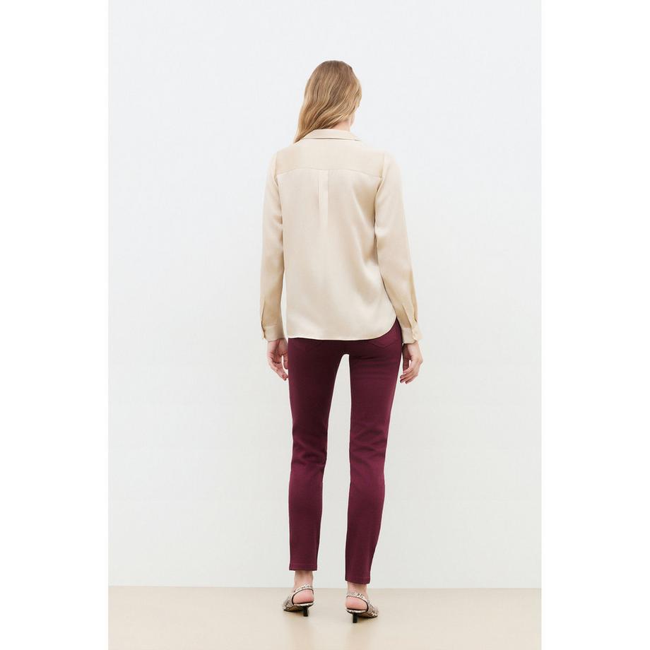 Caroll Camicia in raso a maniche lunghe con chiusura a bottoni  