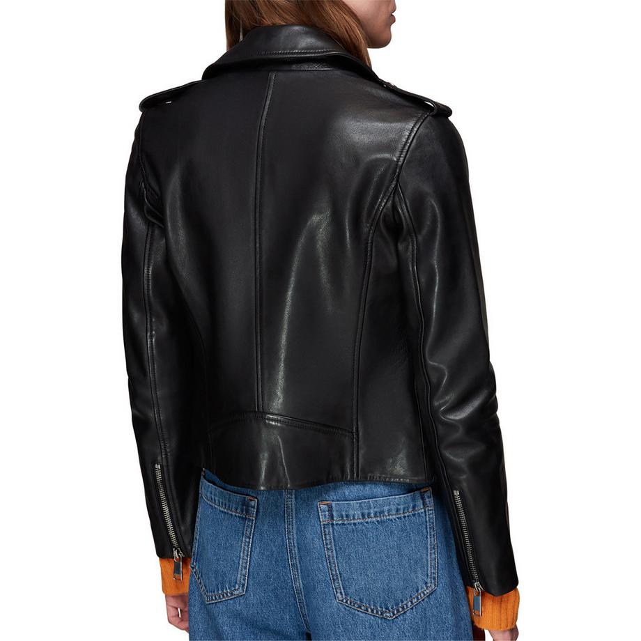 Whistles Agnes Veste biker avec fermeture éclair asymétrique  