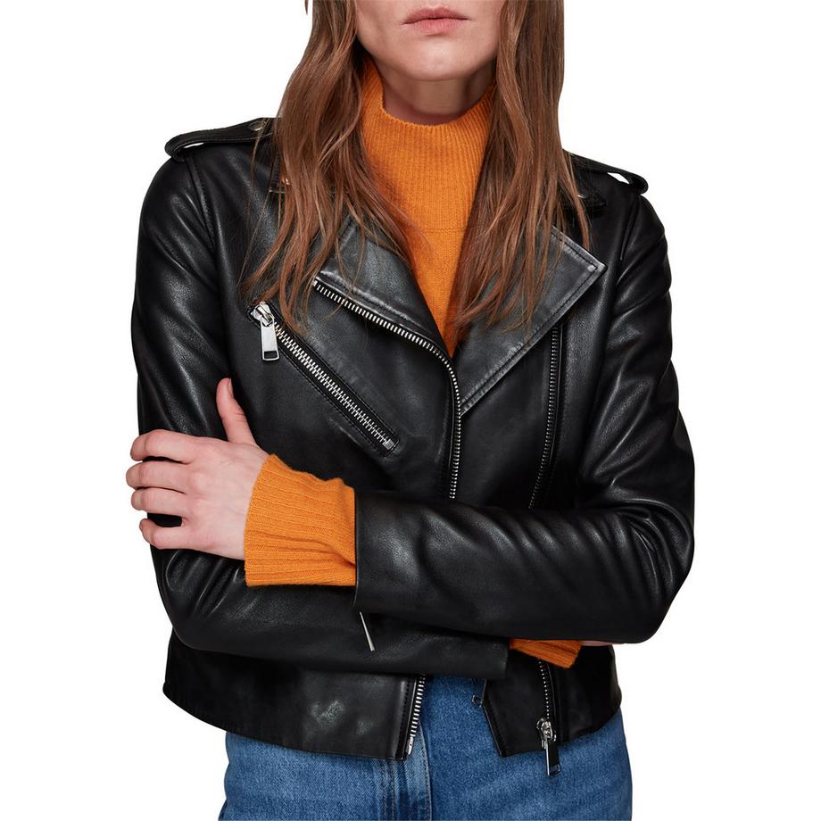 Whistles Agnes Veste biker avec fermeture éclair asymétrique  