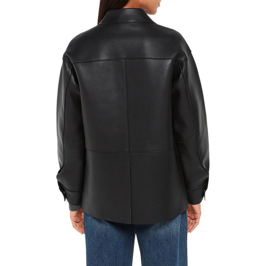Whistles Clean veste en simili cuir noir à boutons-pression  