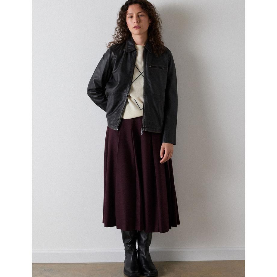 Whistles Kate Veste en cuir avec col et fermeture éclair  