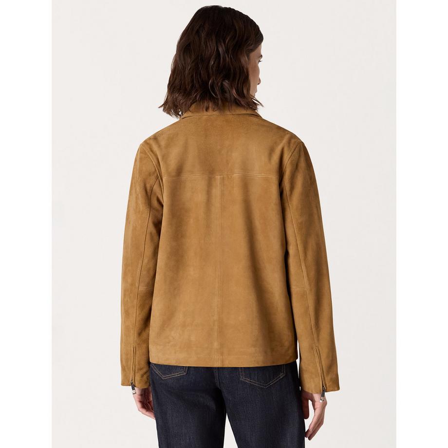 Whistles Kate Veste en daim avec fermeture éclair et poche poitrine  