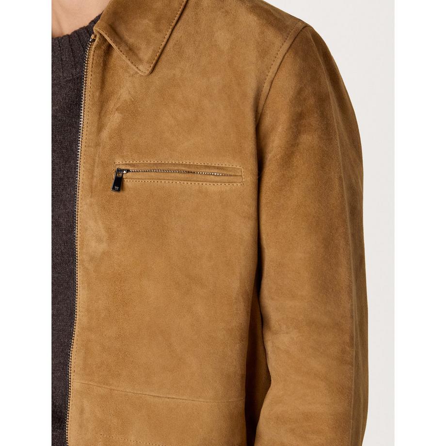 Whistles Kate Veste en daim avec fermeture éclair et poche poitrine  